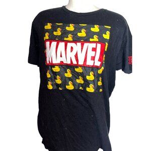 Marvel Rubber Duck TShirt Sz XL Unisex Black Short Sleeve Graphic Tee Comics